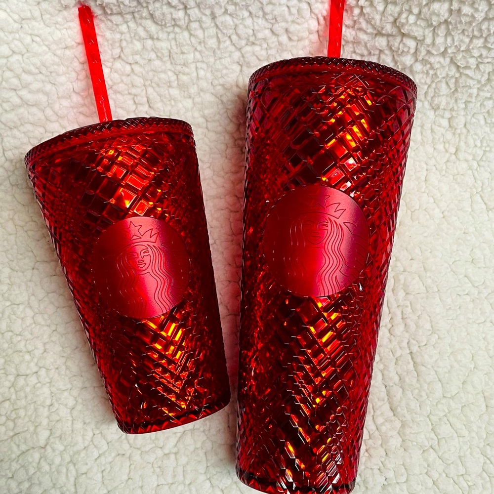 ✨Ruby Red Jeweled 2021 Tumbler Cup Set✨